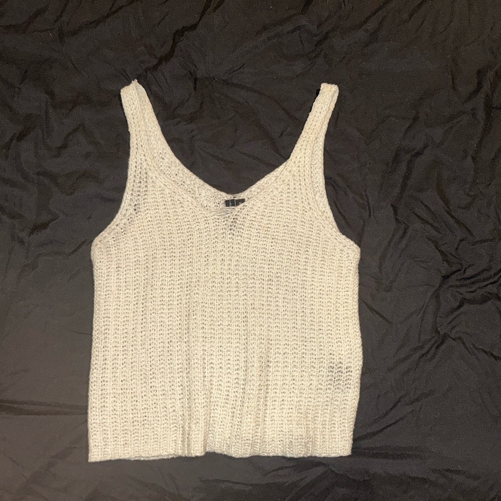 Moon & Madison White Knit Tank Top